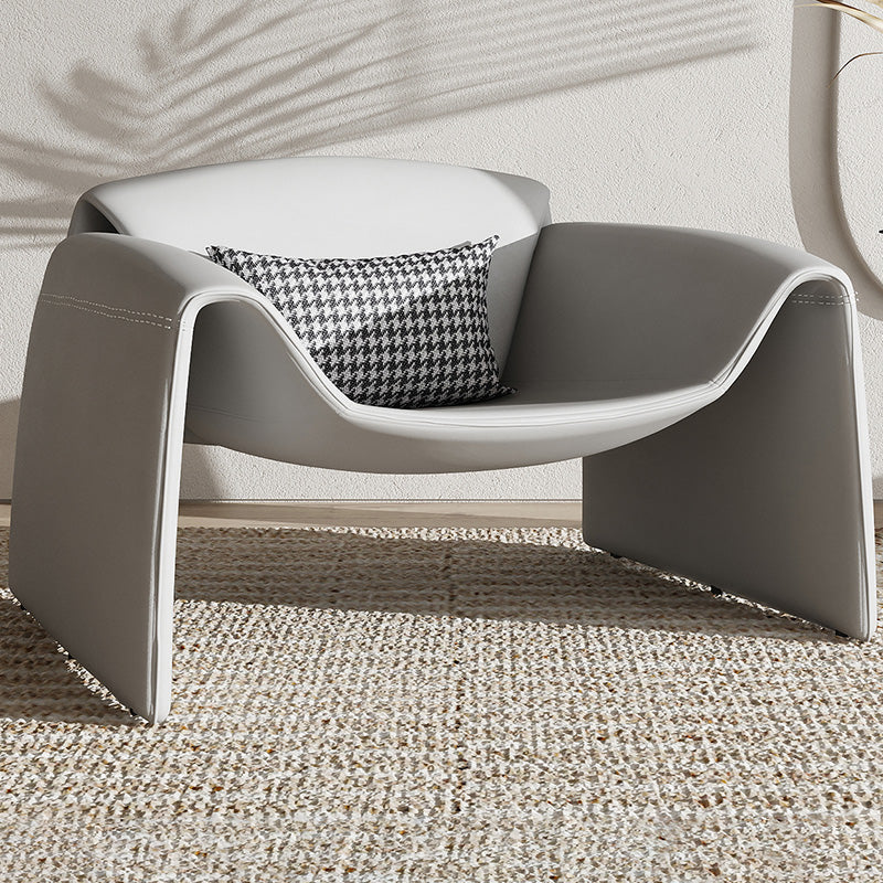 38.18" Wide Faux Leather Armchair Upholstered Pillow Back Accent Chair