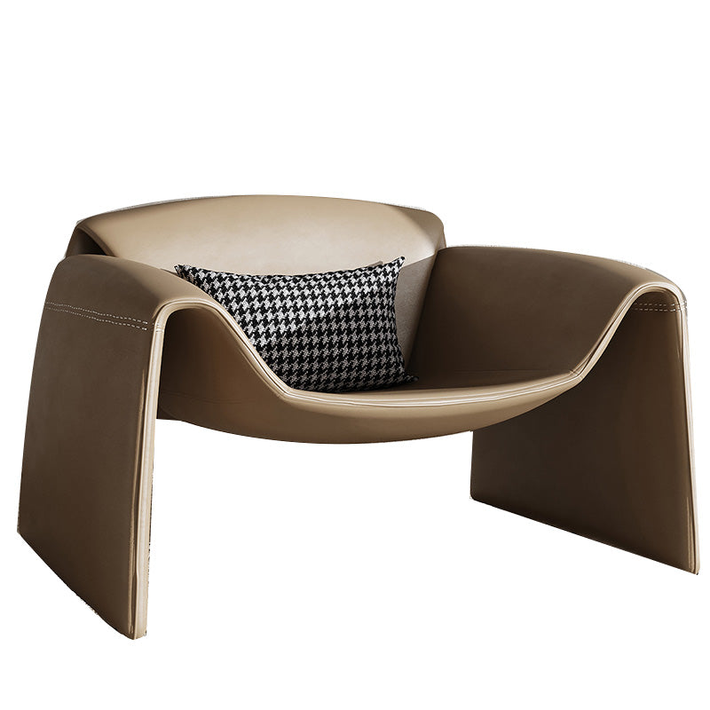 38.18" Wide Faux Leather Armchair Upholstered Pillow Back Accent Chair