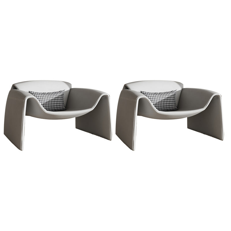 38.18" Wide Faux Leather Armchair Upholstered Pillow Back Accent Chair