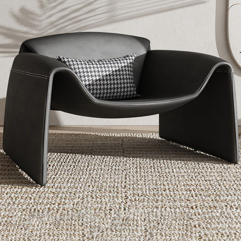 38.18" Wide Faux Leather Armchair Upholstered Pillow Back Accent Chair