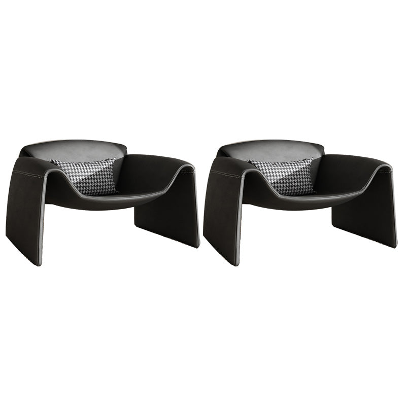 38.18" Wide Faux Leather Armchair Upholstered Pillow Back Accent Chair