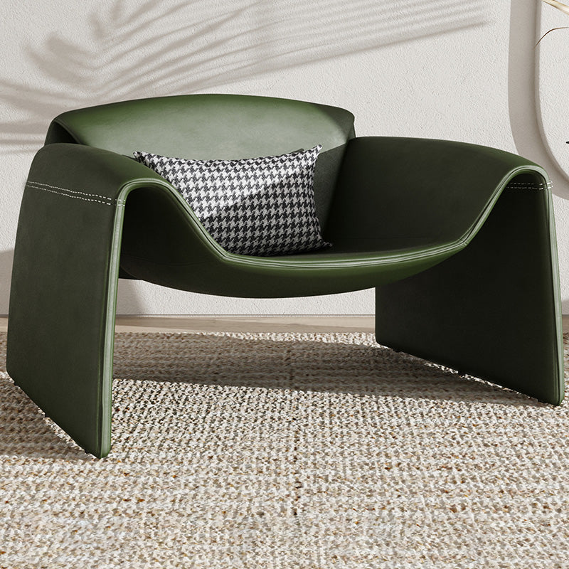 38.18" Wide Faux Leather Armchair Upholstered Pillow Back Accent Chair