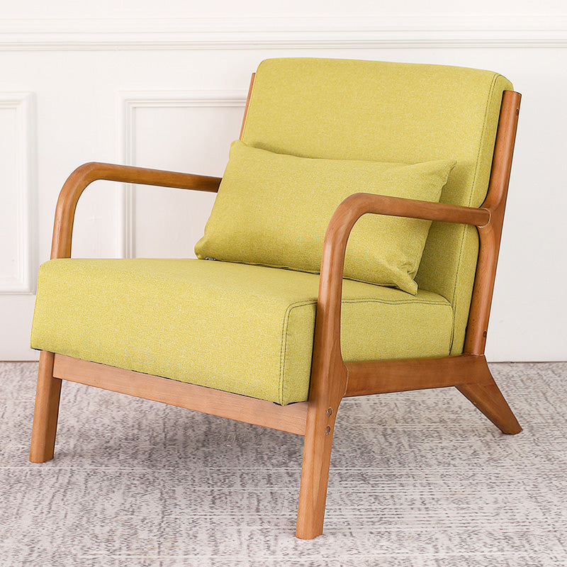 Mid-Century Modern Accent Armchair Living Room Round Arms Pillow Back Arm Chair