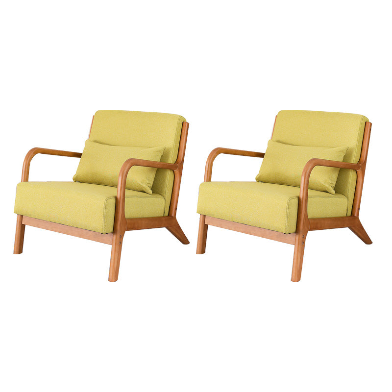 Mid-Century Modern Accent Armchair Living Room Round Arms Pillow Back Arm Chair