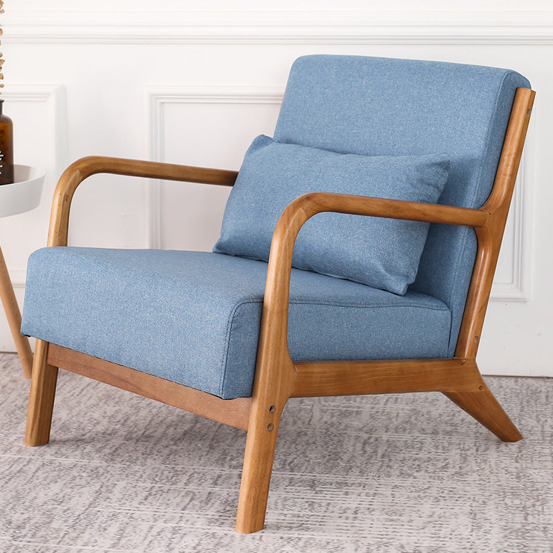 Mid-Century Modern Accent Armchair Living Room Round Arms Pillow Back Arm Chair