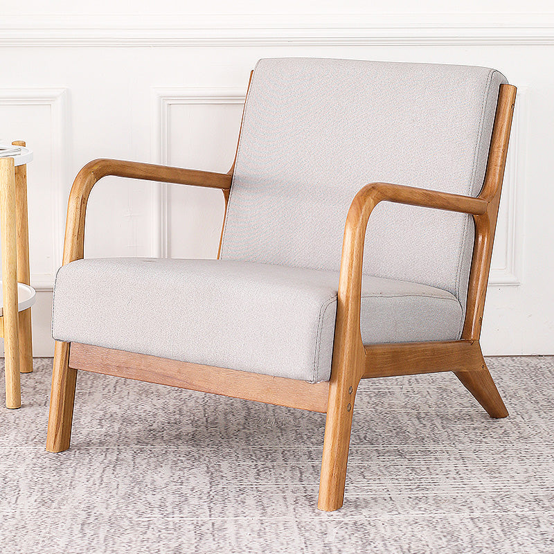 Mid-Century Modern Accent Armchair Living Room Round Arms Pillow Back Arm Chair