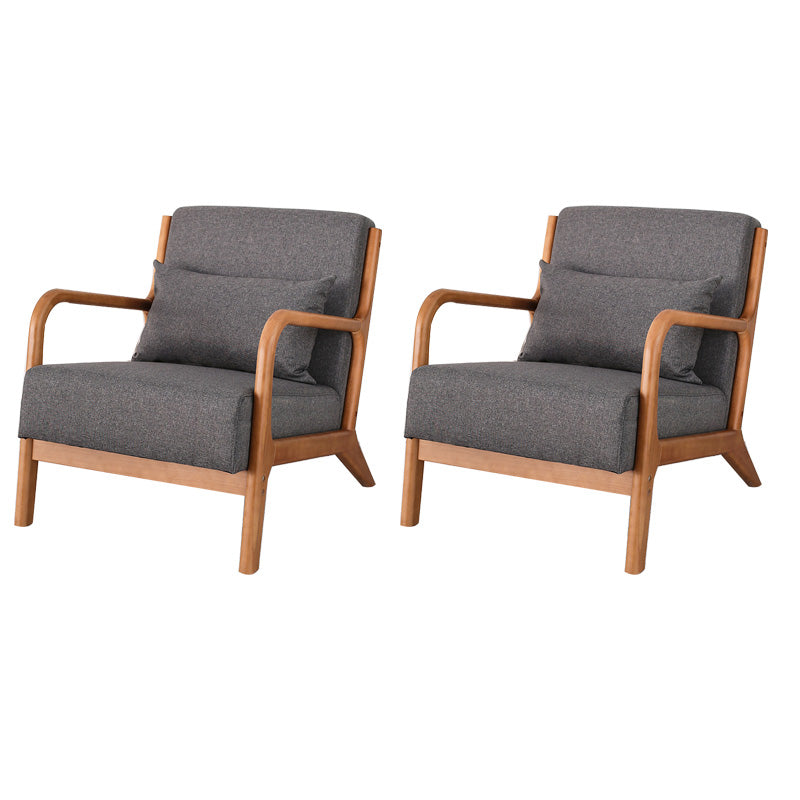 Mid-Century Modern Accent Armchair Living Room Round Arms Pillow Back Arm Chair