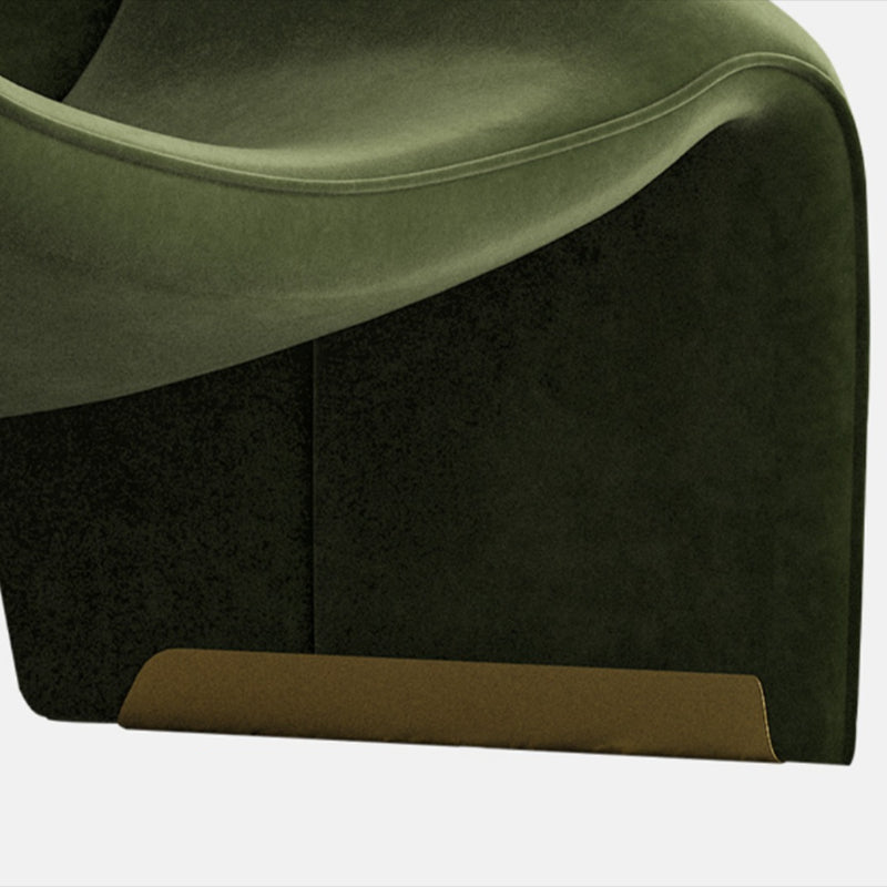 Scandinavian Arm Chair Solid Color Sloped Arms Sled Fixed Back Accent Armchair