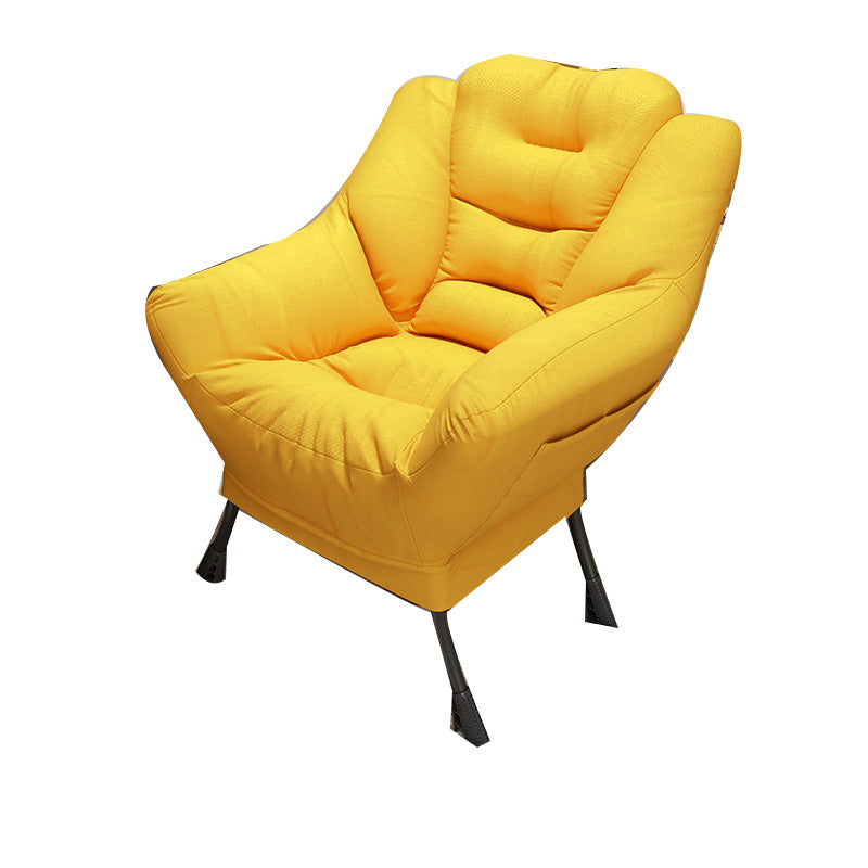 Scandinavian Accent Chair Solid Color Bedroom Reclining Basic Four Leg Arm Chair