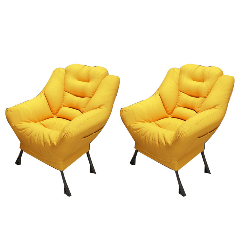 Scandinavian Accent Chair Solid Color Bedroom Reclining Basic Four Leg Arm Chair