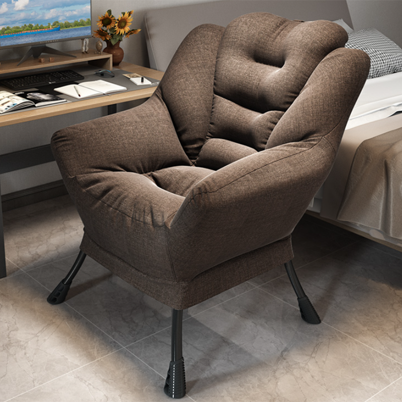 Scandinavian Accent Chair Solid Color Bedroom Reclining Basic Four Leg Arm Chair