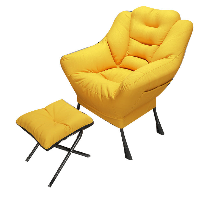 Scandinavian Accent Chair Solid Color Bedroom Reclining Basic Four Leg Arm Chair