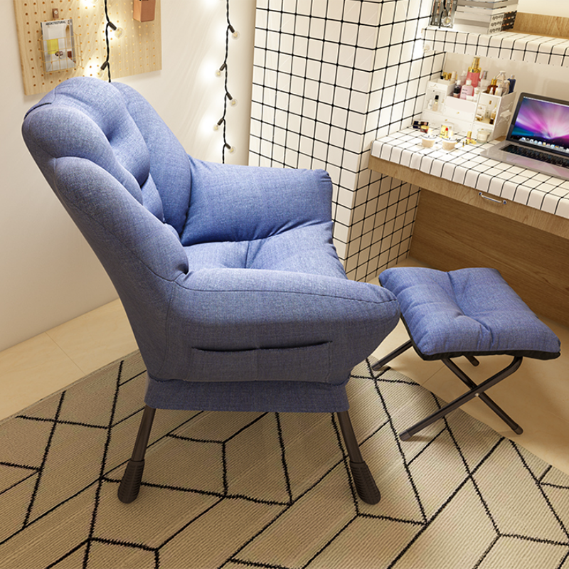 Scandinavian Accent Chair Solid Color Bedroom Reclining Basic Four Leg Arm Chair
