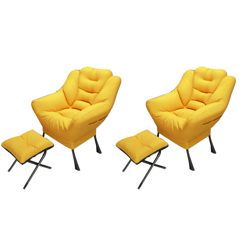Scandinavian Accent Chair Solid Color Bedroom Reclining Basic Four Leg Arm Chair