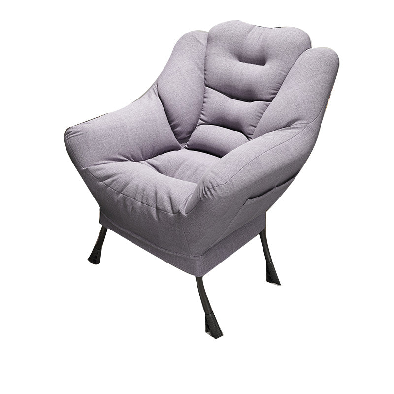 Scandinavian Accent Chair Solid Color Bedroom Reclining Basic Four Leg Arm Chair