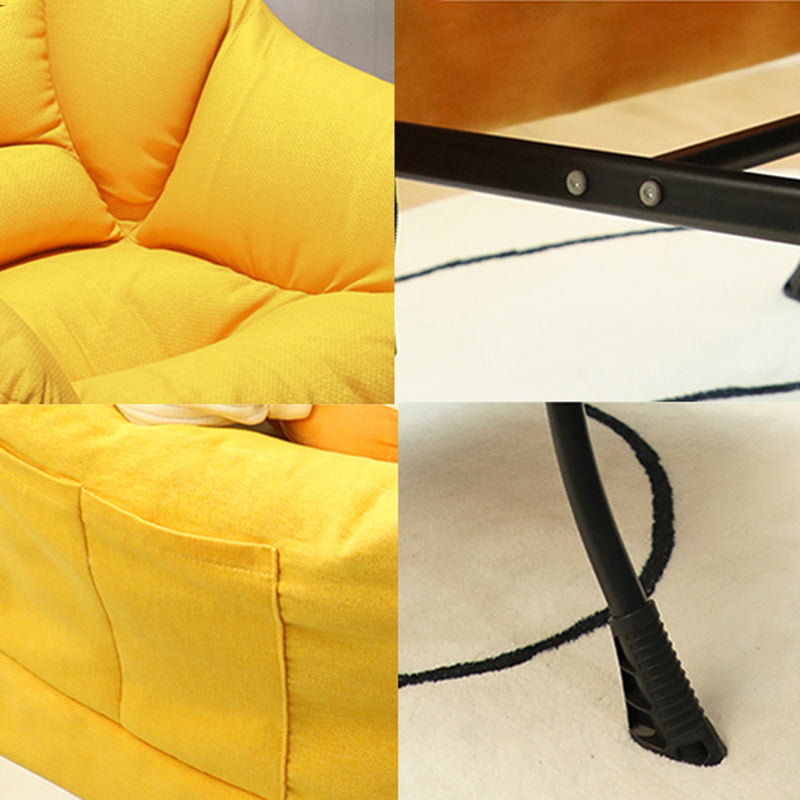 Scandinavian Accent Chair Solid Color Bedroom Reclining Basic Four Leg Arm Chair