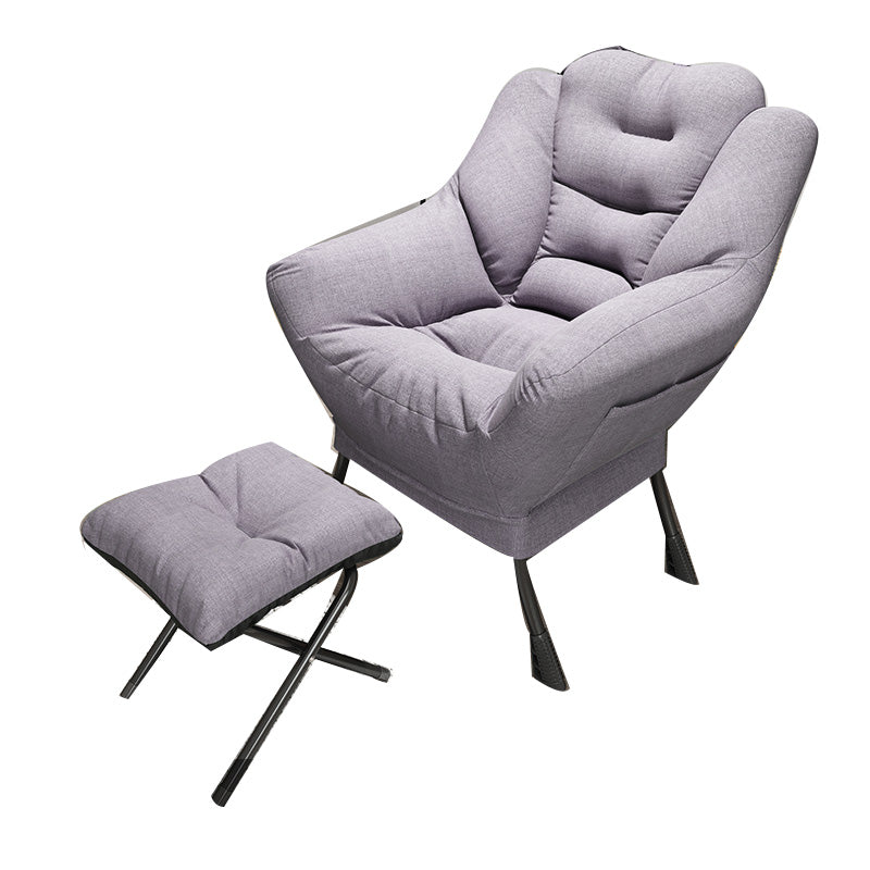 Scandinavian Accent Chair Solid Color Bedroom Reclining Basic Four Leg Arm Chair