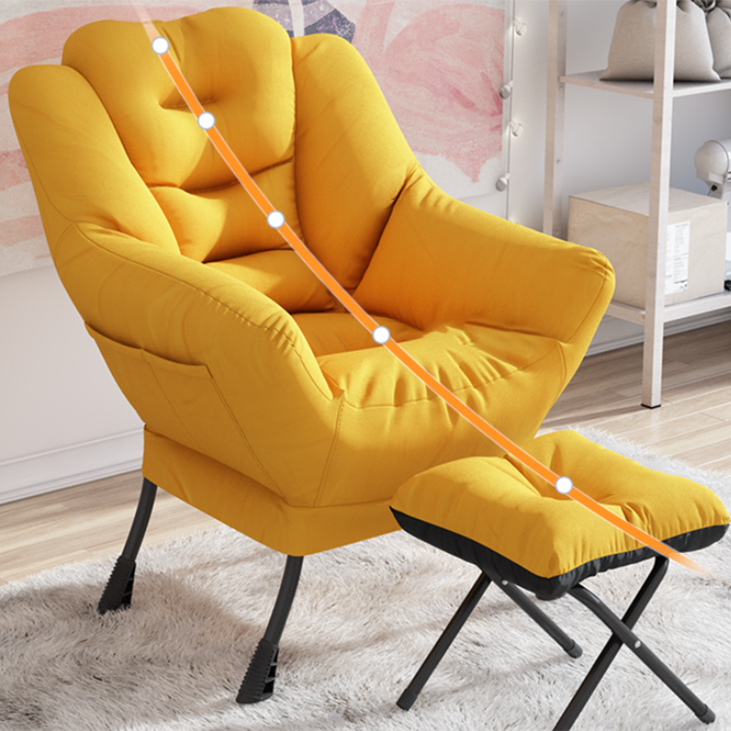 Scandinavian Accent Chair Solid Color Bedroom Reclining Basic Four Leg Arm Chair