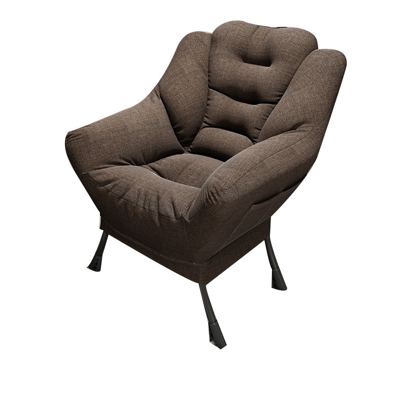 Scandinavian Accent Chair Solid Color Bedroom Reclining Basic Four Leg Arm Chair