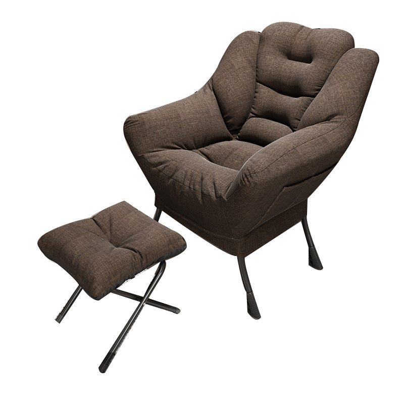Scandinavian Accent Chair Solid Color Bedroom Reclining Basic Four Leg Arm Chair