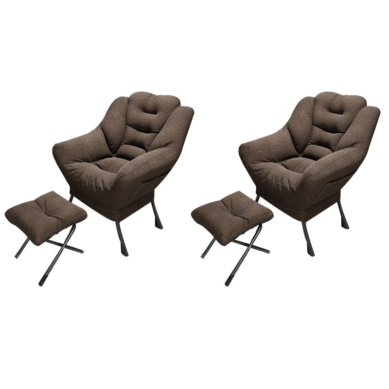 Scandinavian Accent Chair Solid Color Bedroom Reclining Basic Four Leg Arm Chair