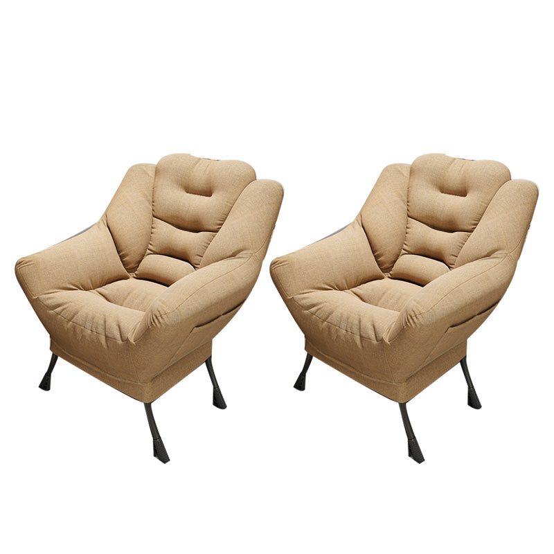 Scandinavian Accent Chair Solid Color Bedroom Reclining Basic Four Leg Arm Chair
