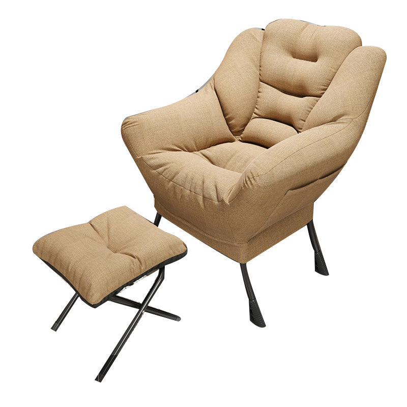 Scandinavian Accent Chair Solid Color Bedroom Reclining Basic Four Leg Arm Chair