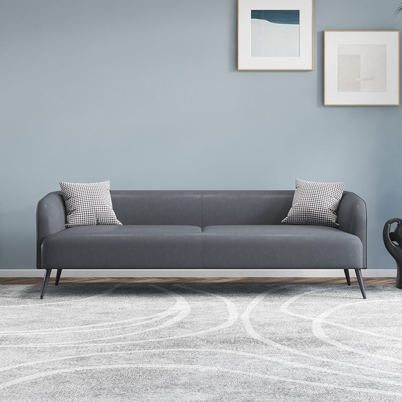 3-Seater 26.8-Inch D Sofa Tuxedo Arm Faux Leather Standard Sofa