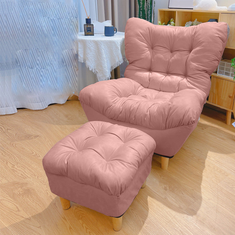 Scandinavian Parsons Chair Solid Color Living Room Reclining Basic Four Leg Accent Chair