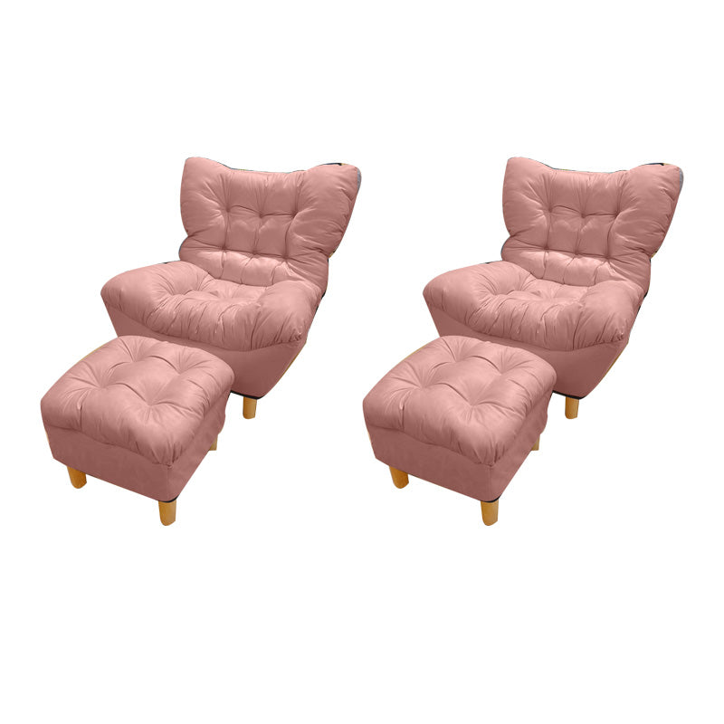 Scandinavian Parsons Chair Solid Color Living Room Reclining Basic Four Leg Accent Chair