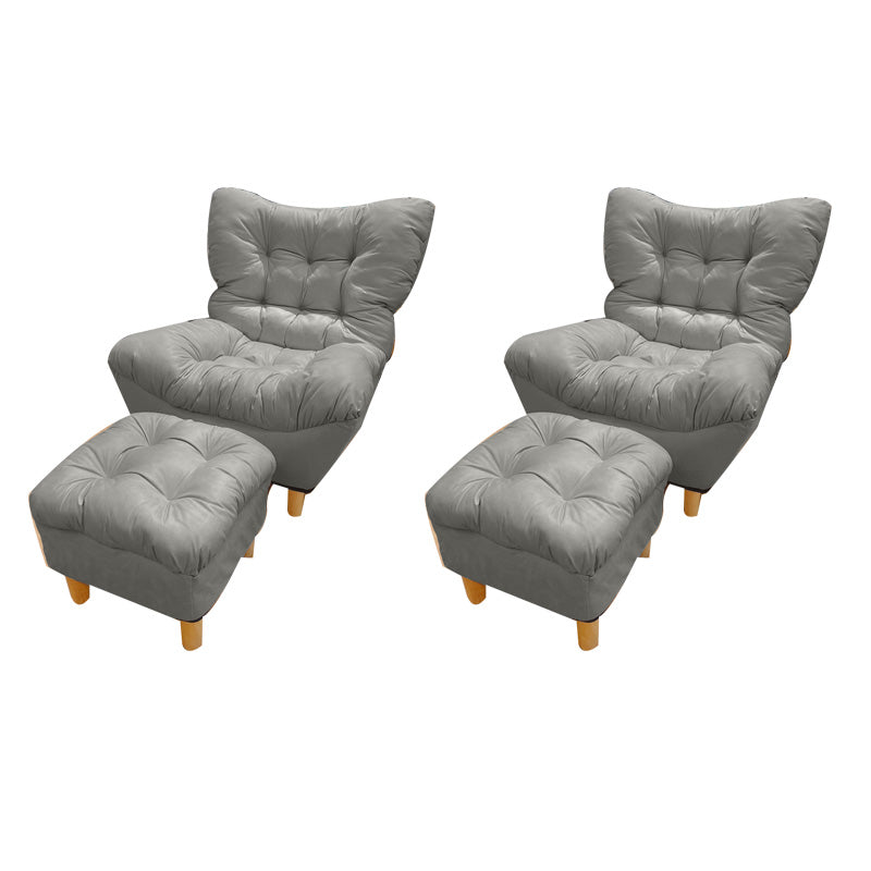 Scandinavian Parsons Chair Solid Color Living Room Reclining Basic Four Leg Accent Chair