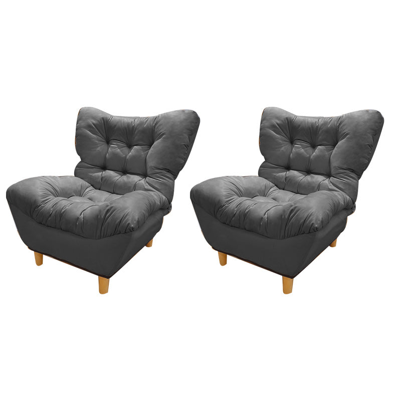 Scandinavian Parsons Chair Solid Color Living Room Reclining Basic Four Leg Accent Chair