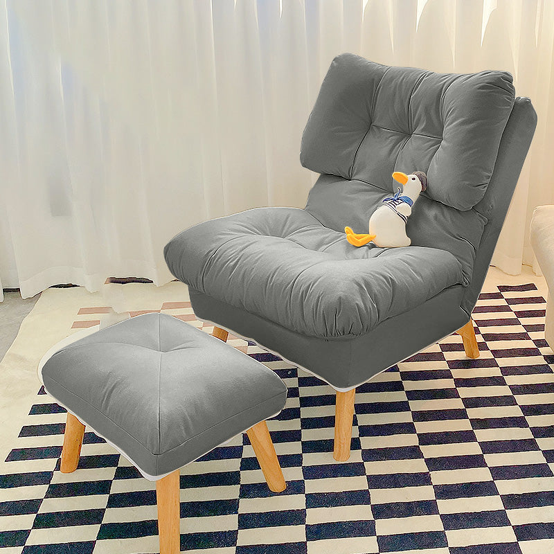 Scandinavian Parsons Chair Solid Color Living Room Reclining Basic Four Leg Accent Chair