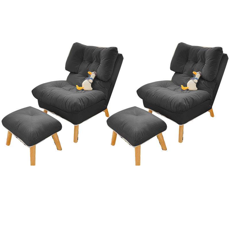 Scandinavian Parsons Chair Solid Color Living Room Reclining Basic Four Leg Accent Chair