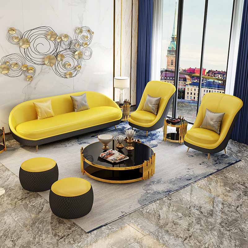 Sloped Arms No Distressing Sofa Stain Resistant Tight Back Sofa for Living Room