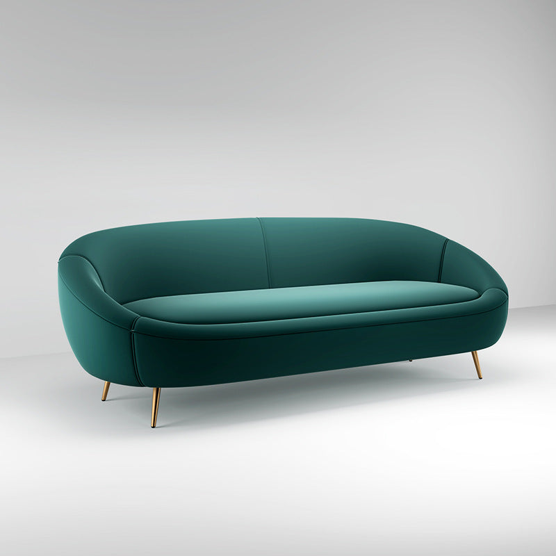 Solid Color Sloped Arms Sofa Tight Back Stain Resistant No Distressing Sofa