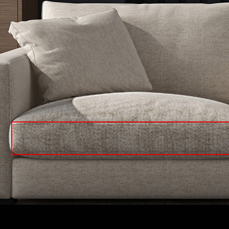 Standard Square Arm Sofa with Pillows Seating in Beige for Apartment