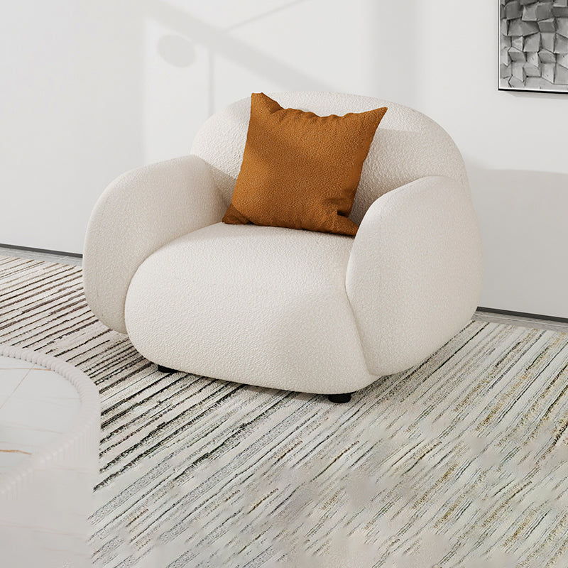 Contemporary Square Arm Sofa with Pillows Seating in Green and Beige