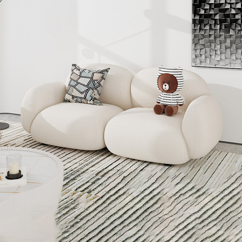 Contemporary Square Arm Sofa with Pillows Seating in Green and Beige