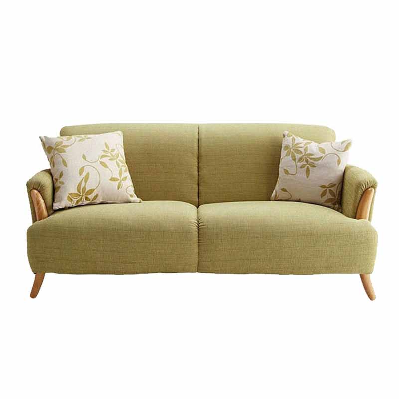 Modern Stationary Settee Solid Color Recessed Arm Sofa for Living Room