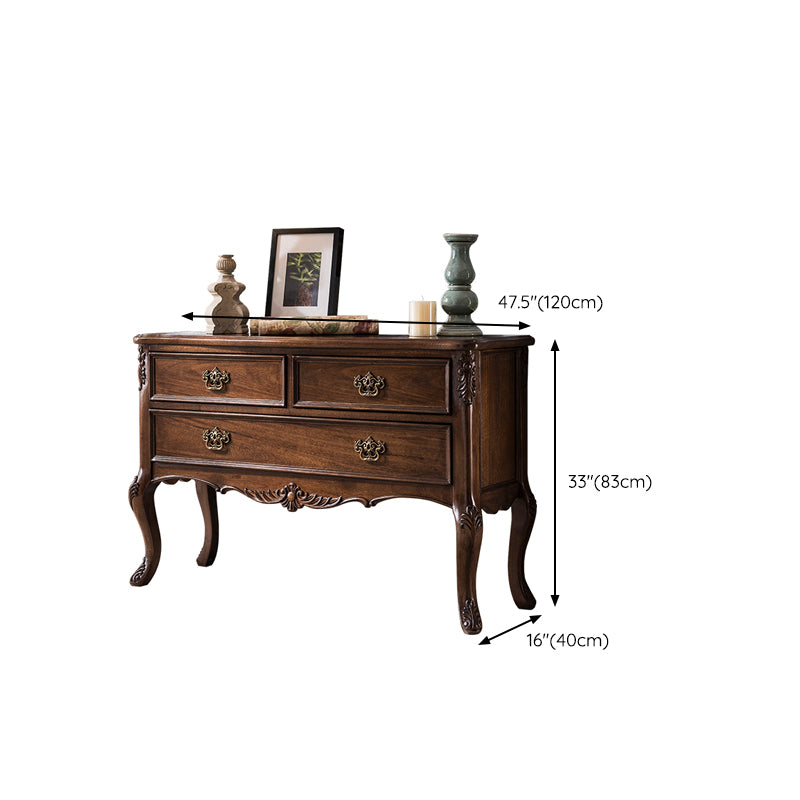 French Country Rectangle Console Table Wood Console Sofa Table with Drawers for Hall