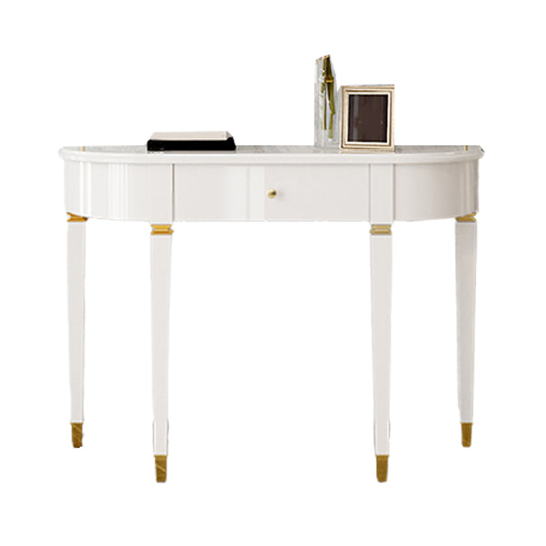 Mid-Century Modern Wood Console Table Half Moon Console Sofa Table for Hall