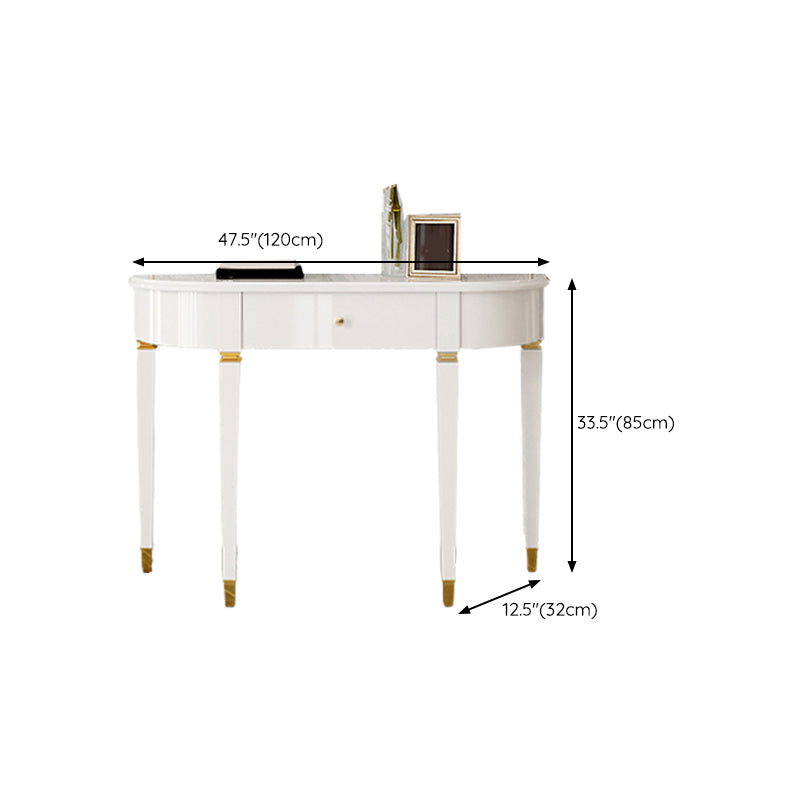 Mid-Century Modern Wood Console Table Half Moon Console Sofa Table for Hall