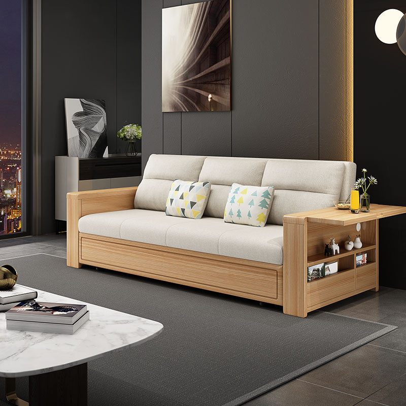 32" Wide Scandinavian Sofa Bed Pillow Included Wood Sleeper Sofa