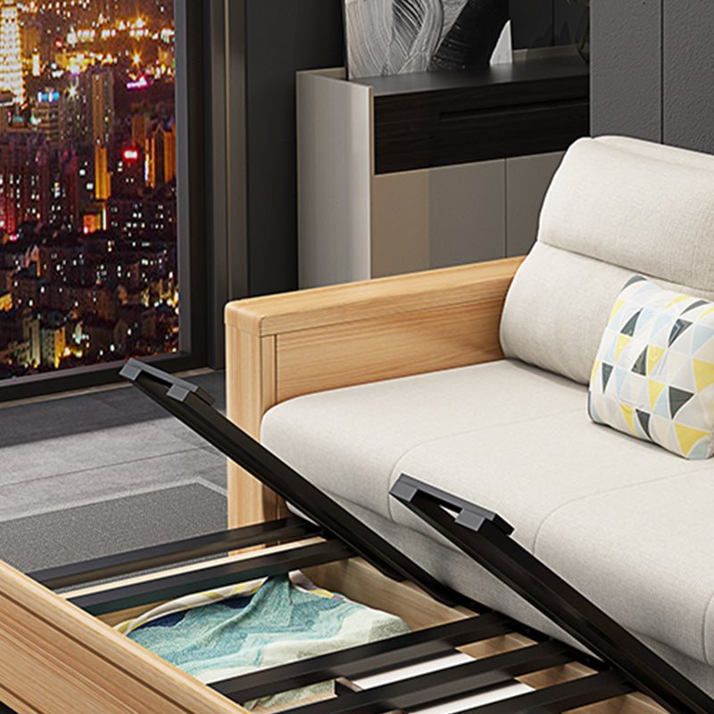 32" Wide Scandinavian Sofa Bed Pillow Included Wood Sleeper Sofa