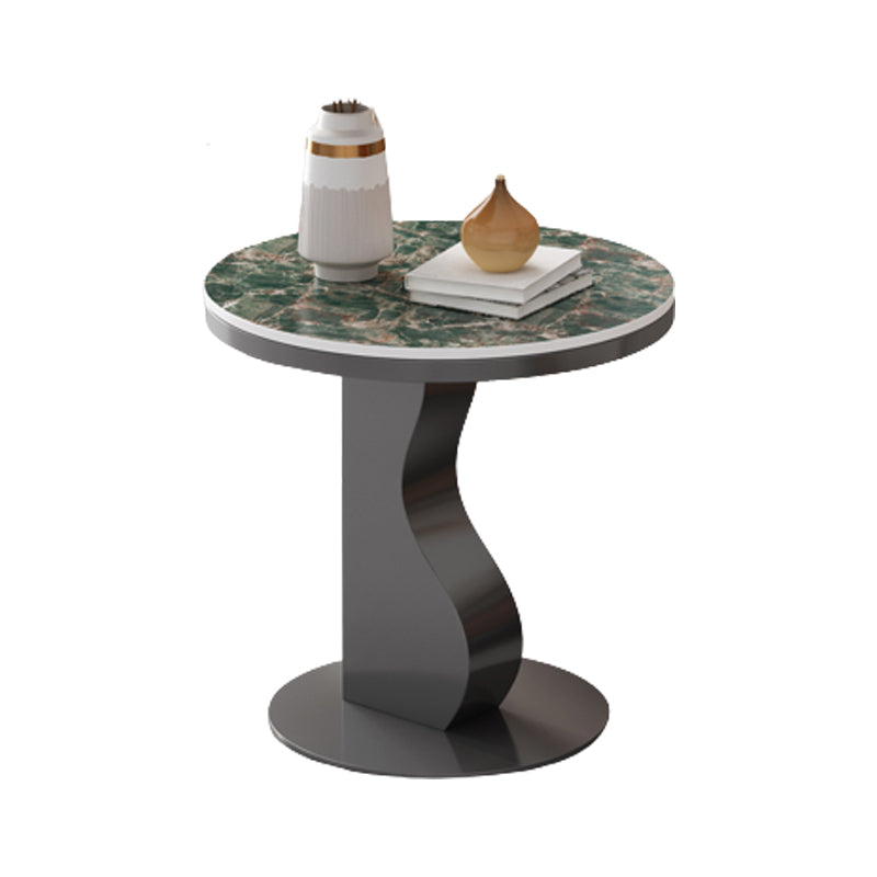 Stone & Iron End Table Dia 19.69" High Round Sofa Side Accent Table