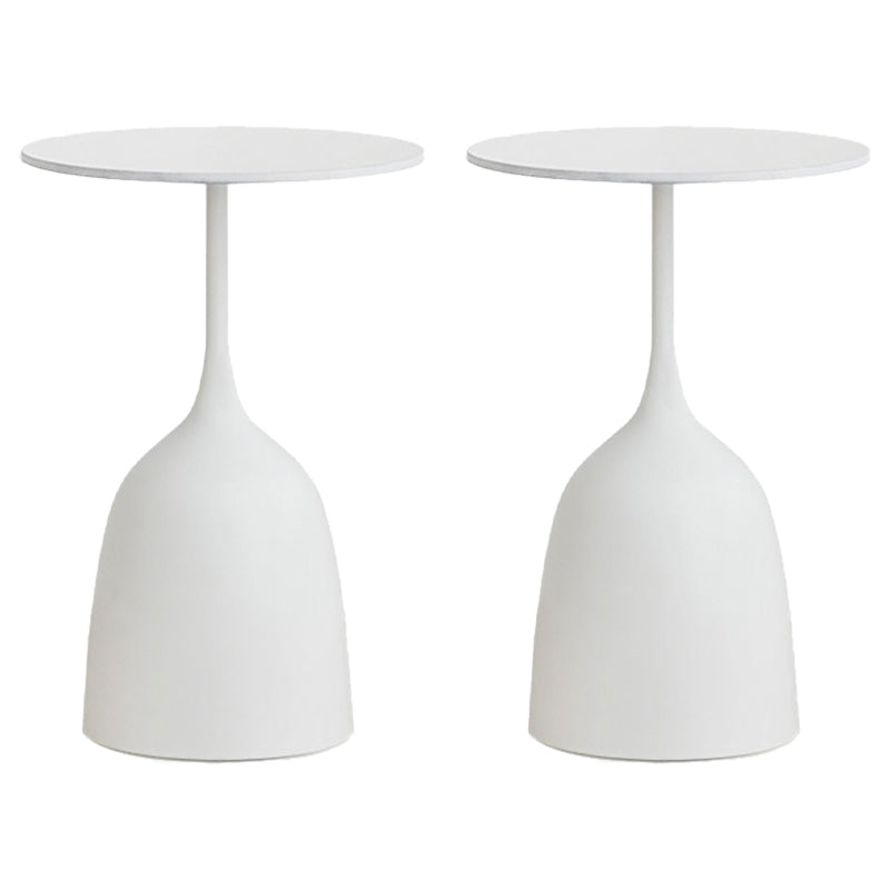 Round Top Side Table Metal 1 Leg Base Living Room End  Side Table