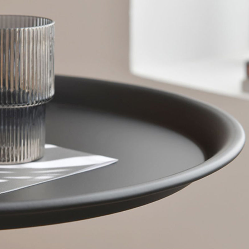 Round Top Side Table Metal 1 Leg Base Living Room End  Side Table