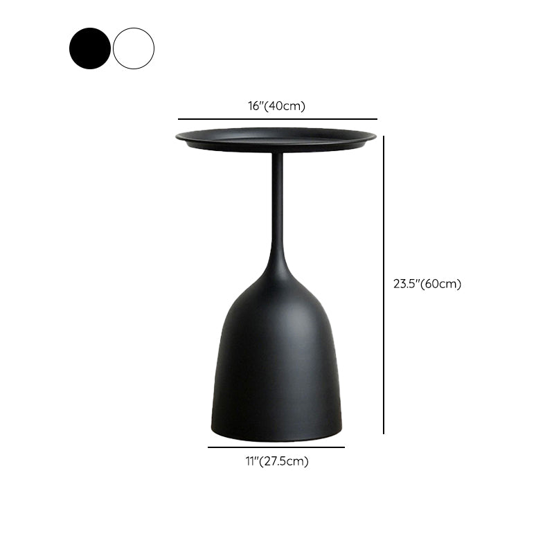 Round Top Side Table Metal 1 Leg Base Living Room End  Side Table