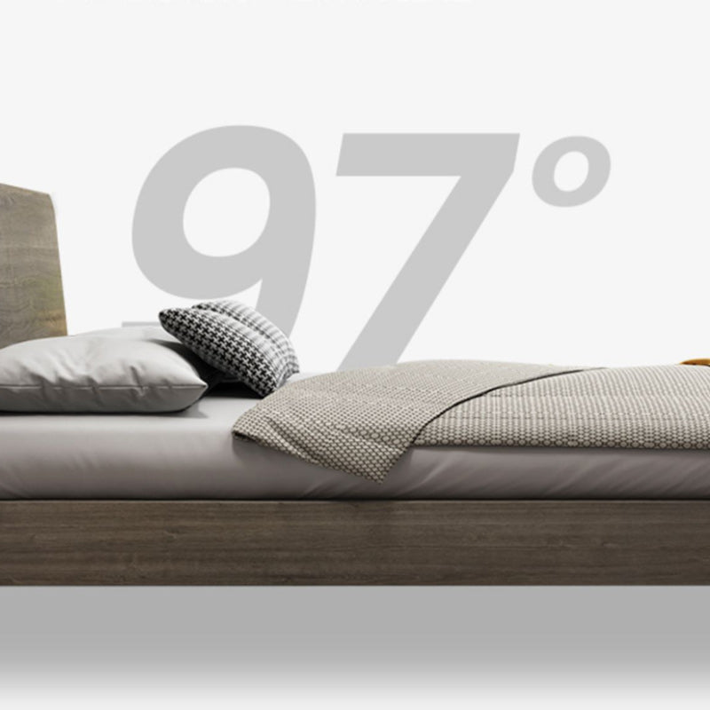Contemporary Wood Mattress Included with Headboard Rectangular Panel Bed
